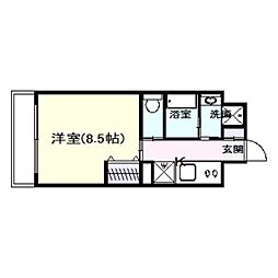 フィオレ・レジデンス出島海岸通 1Kの間取図画像