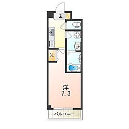 阪急神戸本線 塚口駅 徒歩9分の賃貸マンション 2階1Kの間取り
