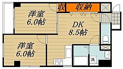 コーワコーポ第15小平 3階2DKの間取り