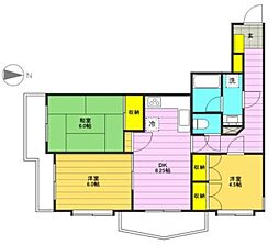 キャニオンコープ第2千歳船橋 4階3DKの間取り