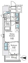 ベルファース錦糸町South 1DKの間取図画像