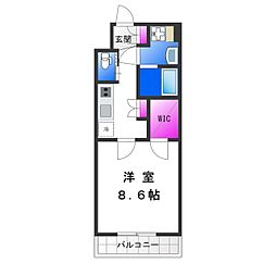 KAUNISHIRANO 1Kの間取図画像