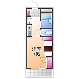 ウィズコート ワンルームの間取図画像