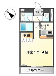 ハイム・サザンクロス 1Kの間取図画像
