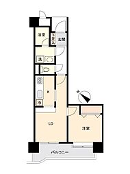 仙台市営南北線 長町南駅 徒歩15分の賃貸マンション 4階1DKの間取り