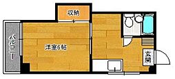 野間ローズパレス 1Kの間取図画像