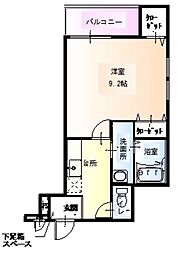 フジパレス塚本東 1Kの間取図画像