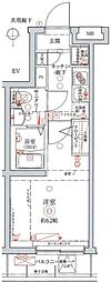 クレヴィスタ北千住 1Kの間取図画像