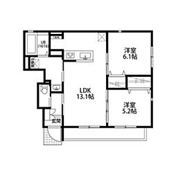 アムール京都梅小路 1階2LDKの間取り