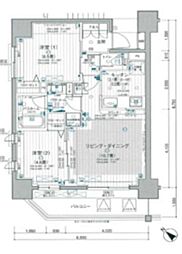 パレステージ神田 2階2LDKの間取り