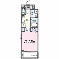 アーバンコート エフ 1Kの間取図画像