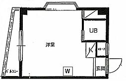 ヴィシェットお花茶屋 3階ワンルームの間取り