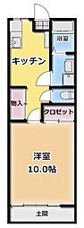 メゾン石川2号棟 1Kの間取図画像