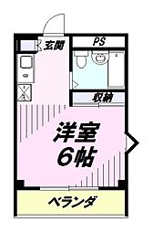 マンションタキク ワンルームの間取図画像