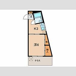 タイセイハイツ 1階1Kの間取り