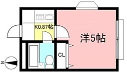 スカイピア千歳烏山 1階1Kの間取り