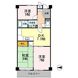 リヴィエールレジョン 3DKの間取図画像