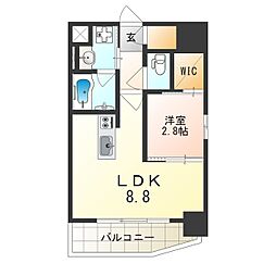 Osaka Metro千日前線 小路駅 徒歩5分の賃貸マンション 2階1LDKの間取り