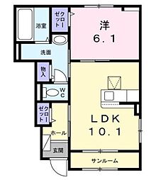 Ｏｈａｎａ 1階1LDKの間取り