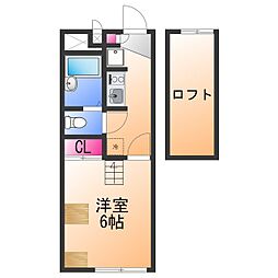 アルタス泉佐野 3階1Kの間取り