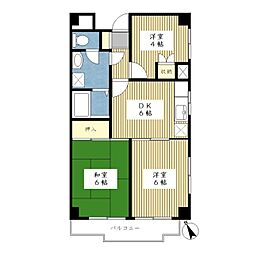 EastRiseセンター南 3DKの間取図画像