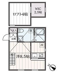 PRIMA蒔田 ワンルームの間取図画像
