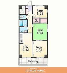 プリムローズ 3LDKの間取図画像