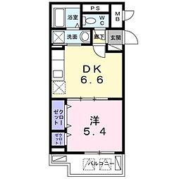 ALIVIO 1DKの間取図画像