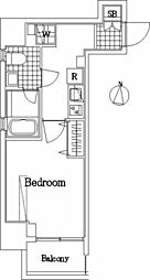 THERESIDENCEOFTOKYOH20SOUTHTOWER 1Kの間取図画像