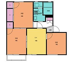 ヴィラロイヤル上福岡A 3DKの間取図画像