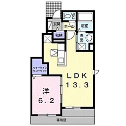 和歌山電鐵貴志川線 竈山駅 徒歩13分の賃貸アパート 1階1LDKの間取り