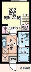 パークテラス立場 1Kの間取図画像