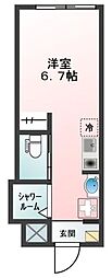 GlanSky羽田 ワンルームの間取図画像