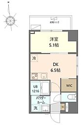 マイシティ厚木中町 1DKの間取図画像