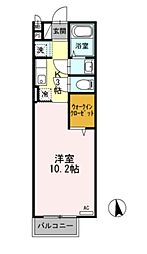メゾンけやき 1Kの間取図画像