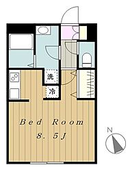 リブリ・ニュータウン 1Kの間取図画像