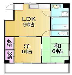 ブッシュクローバー 2LDKの間取図画像
