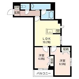ポルトボナール 2LDKの間取図画像