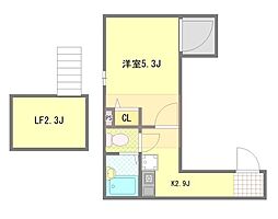 フォルトゥーナ梅島 3階1Kの間取り