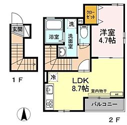カーサTY 1LDKの間取図画像