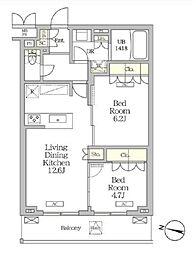 ミレーネ滝野川 2LDKの間取図画像