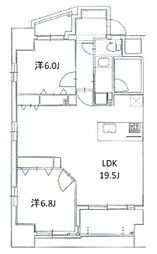 AXIS別所 2LDKの間取図画像