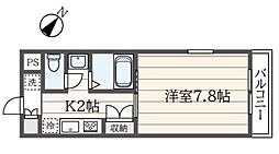 Ｃ’ｓ35　ＩＺＵＭＩ 2階1Kの間取り
