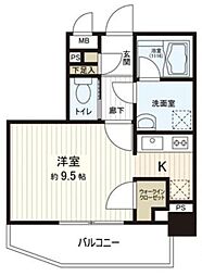 Le-lion西日暮里 5階ワンルームの間取り