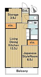 リバティ上溝 2LDKの間取図画像