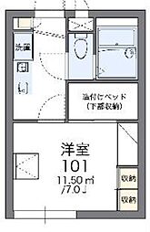 レオパレス植草 1Kの間取図画像