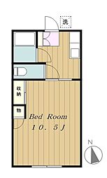 小田急小田原線 相武台前駅 徒歩7分の賃貸アパート 1階1Kの間取り