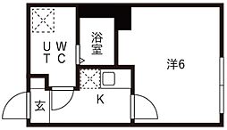 アイリス渋谷 2階1Kの間取り