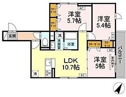 セレスティア白鷺II 3階3LDKの間取り