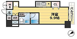 レジディア神戸磯上 1DKの間取図画像